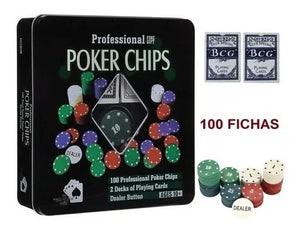 Set de Poker x 100 Fichas Surtido 5122